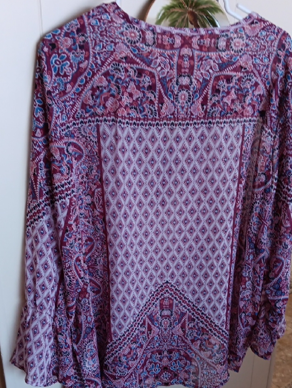 Style & Co. Pink and Purple Paisley V-Neck Tunic Top 2x - Picture 4 of 4